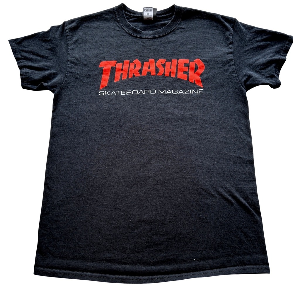 Thrasher Skateboard Magazine Graphic T-Shirt Mens Medium Black Short Sleeve Tee